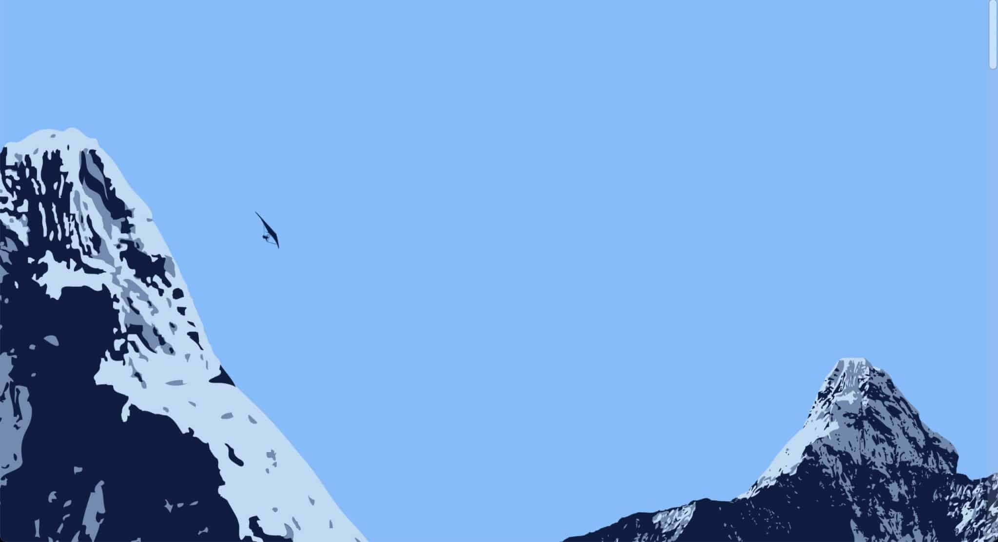 Hang glider and mountains background image.